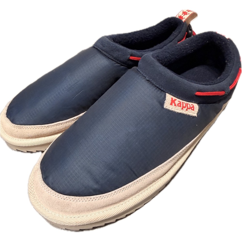 Kappa 222 Banda Mule Mens 11 Dark Blue Eggnog Red Ripstop Slippers 371359W